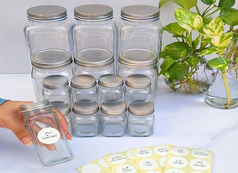 تصویر 1 از جار شیشه ای درب کانتینری + فروش عمده